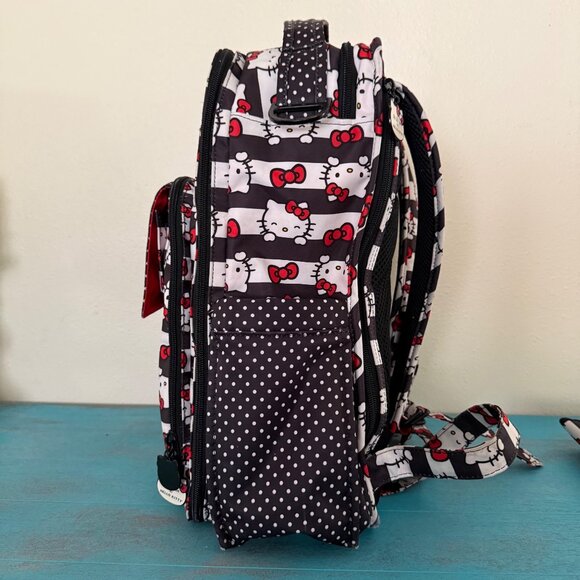Ju-Ju-Be X Hello Kitty Red Polka Dot & Striped Backpack Diaper Bag w/ Mat - Picture 5 of 13